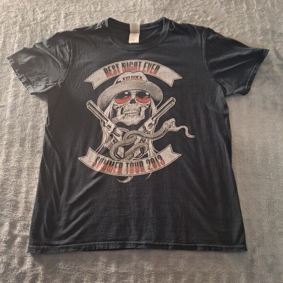 Kid Rock 2013 "Best Night Ever" Concert Tour T-Shirt Medium Black Double-Sided - Picture 1 of 8